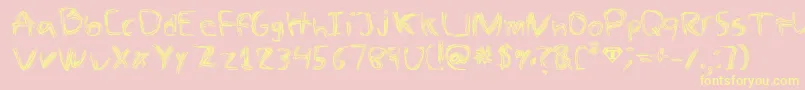 TheSpaz-Schriftart – Gelbe Schriften auf rosa Hintergrund
