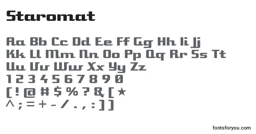 Police Staromat - Alphabet, Chiffres, Caractères Spéciaux