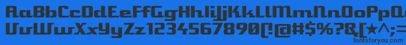 Staromat Font – Black Fonts on Blue Background