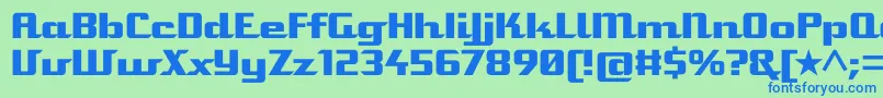 Staromat Font – Blue Fonts on Green Background