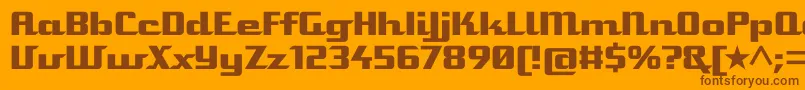 Staromat Font – Brown Fonts on Orange Background