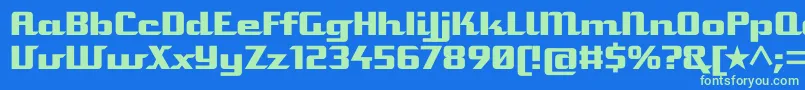 Staromat Font – Green Fonts on Blue Background