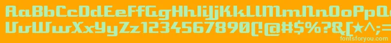 Staromat Font – Green Fonts on Orange Background