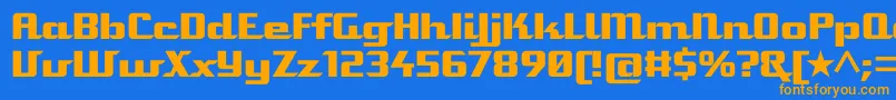 Staromat Font – Orange Fonts on Blue Background