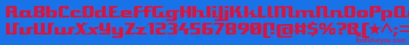 Staromat Font – Red Fonts on Blue Background