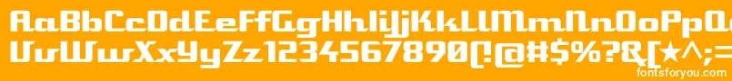 Staromat Font – White Fonts on Orange Background