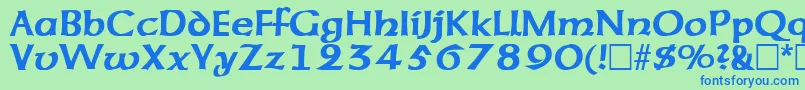 Шрифт AmericanuncialBold – синие шрифты на зелёном фоне