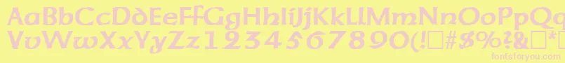 AmericanuncialBold Font – Pink Fonts on Yellow Background