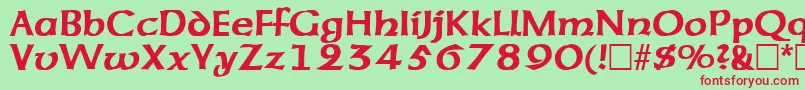 AmericanuncialBold Font – Red Fonts on Green Background