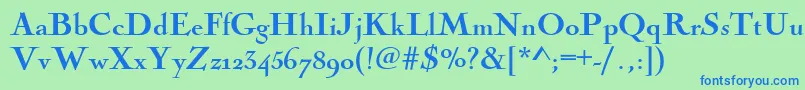 Nicolascoctbla Font – Blue Fonts on Green Background