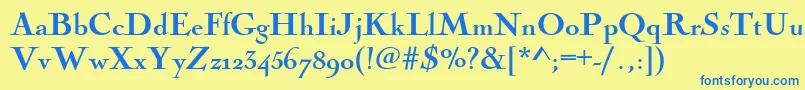 Nicolascoctbla Font – Blue Fonts on Yellow Background