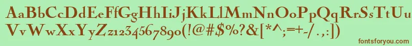 Nicolascoctbla Font – Brown Fonts on Green Background