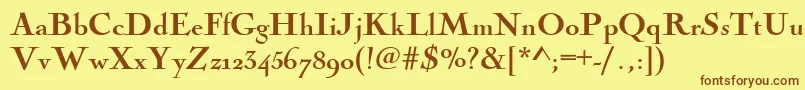 Nicolascoctbla Font – Brown Fonts on Yellow Background