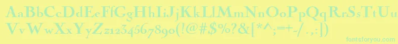 Nicolascoctbla Font – Green Fonts on Yellow Background