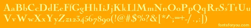 Nicolascoctbla Font – Yellow Fonts on Orange Background