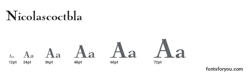 Размеры шрифта Nicolascoctbla
