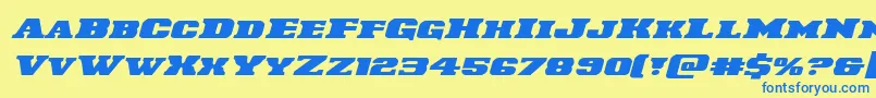 Laredotrailexpandital Font – Blue Fonts on Yellow Background