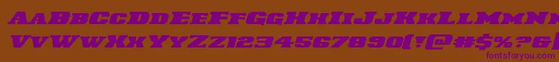 Laredotrailexpandital-Schriftart – Violette Schriften auf braunem Hintergrund