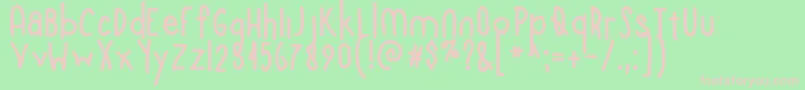 KyoritsuDengyo Font – Pink Fonts on Green Background