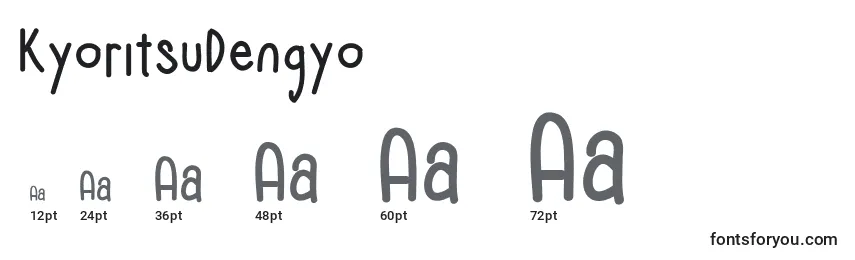 Размеры шрифта KyoritsuDengyo