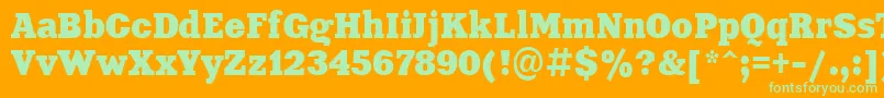 Aardvark85 Font – Green Fonts on Orange Background