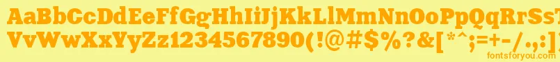 Aardvark85 Font – Orange Fonts on Yellow Background