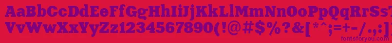 Aardvark85 Font – Purple Fonts on Red Background