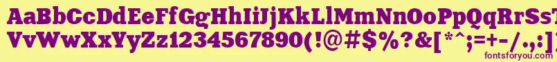 Aardvark85 Font – Purple Fonts on Yellow Background