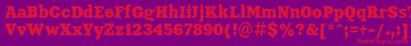 Aardvark85-Schriftart – Rote Schriften auf violettem Hintergrund