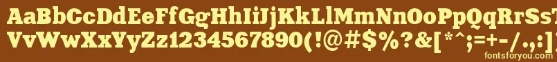 Aardvark85 Font – Yellow Fonts on Brown Background