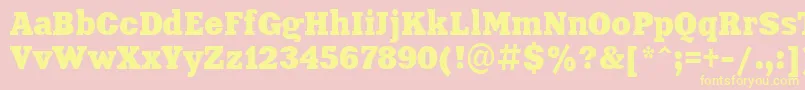 Aardvark85-Schriftart – Gelbe Schriften auf rosa Hintergrund