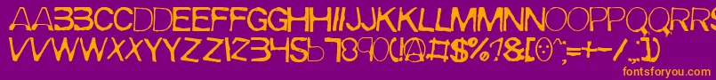 Meiry Font – Orange Fonts on Purple Background