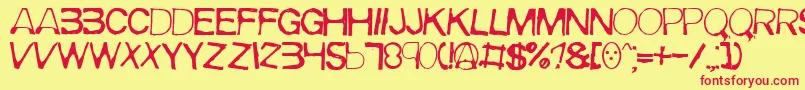 Meiry Font – Red Fonts on Yellow Background