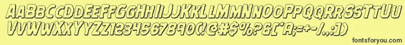 Terrorbabble3Dital Font – Black Fonts on Yellow Background