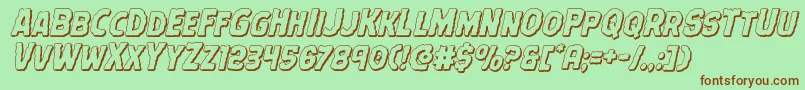 フォントTerrorbabble3Dital – 緑の背景に茶色のフォント