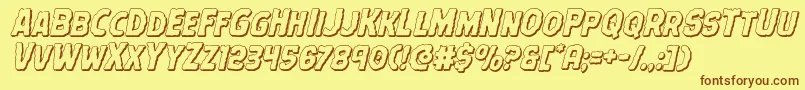 Terrorbabble3Dital Font – Brown Fonts on Yellow Background