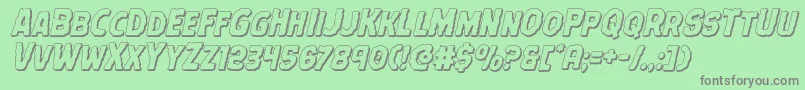 Terrorbabble3Dital Font – Gray Fonts on Green Background