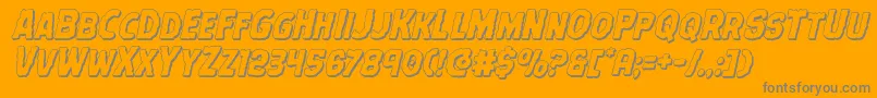 Terrorbabble3Dital-Schriftart – Graue Schriften auf orangefarbenem Hintergrund