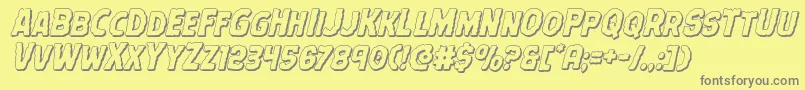 Terrorbabble3Dital Font – Gray Fonts on Yellow Background