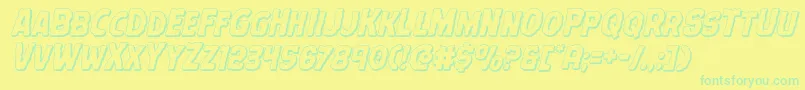 Terrorbabble3Dital Font – Green Fonts on Yellow Background