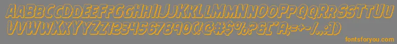 Terrorbabble3Dital-fontti – oranssit fontit harmaalla taustalla