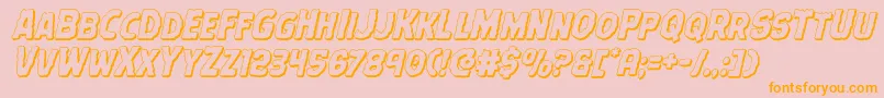 フォントTerrorbabble3Dital – オレンジの文字がピンクの背景にあります。