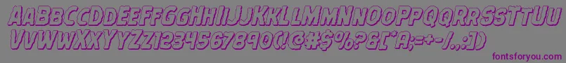 Czcionka Terrorbabble3Dital – fioletowe czcionki na szarym tle