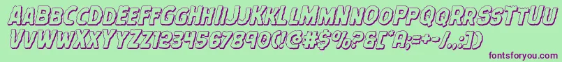Fonte Terrorbabble3Dital – fontes roxas em um fundo verde