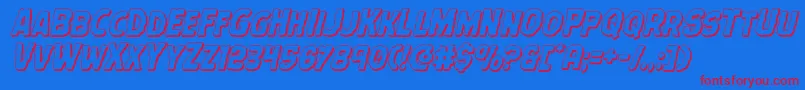 Terrorbabble3Dital Font – Red Fonts on Blue Background