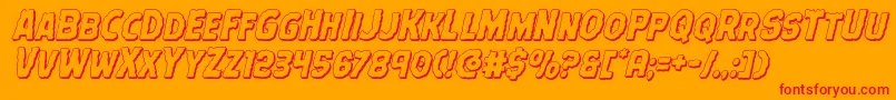 Terrorbabble3Dital-Schriftart – Rote Schriften auf orangefarbenem Hintergrund