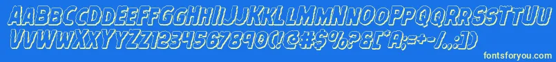 Terrorbabble3Dital Font – Yellow Fonts on Blue Background