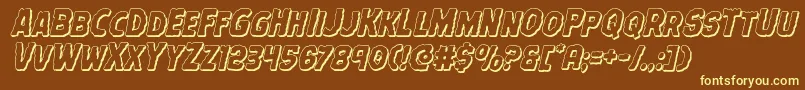 Terrorbabble3Dital-Schriftart – Gelbe Schriften auf braunem Hintergrund