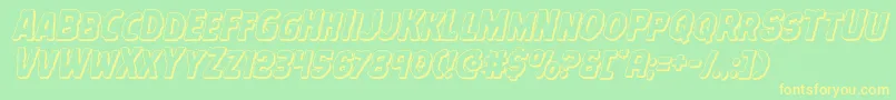Terrorbabble3Dital Font – Yellow Fonts on Green Background