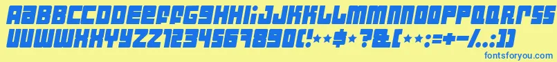 Industi Font – Blue Fonts on Yellow Background